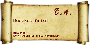 Beczkes Ariel névjegykártya